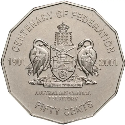 50c 2001 Centenary of Federation SET of 7 Fifty Cent Coin Circulated