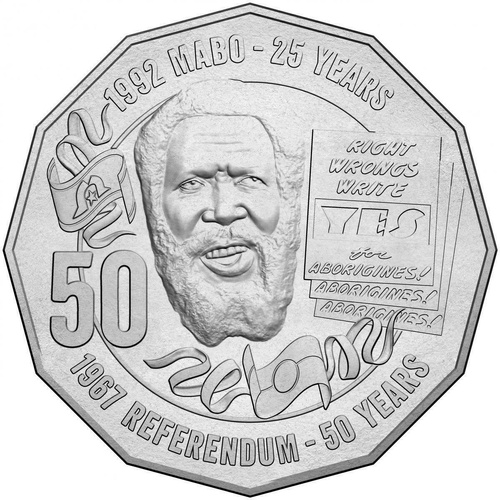 50c 2017 25th Anniv 1967 Referendum & Mabo Decision CIRCUALTED Fifty Cent Coin (1.4m)