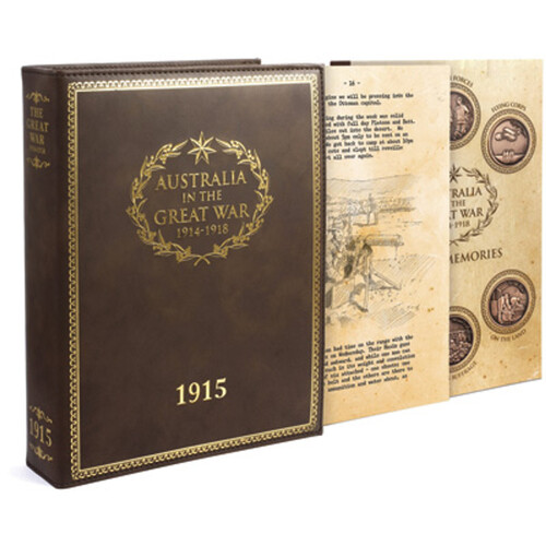 Great War 1915 Diary w/S1 Penny Set & Diary pages coins medallions