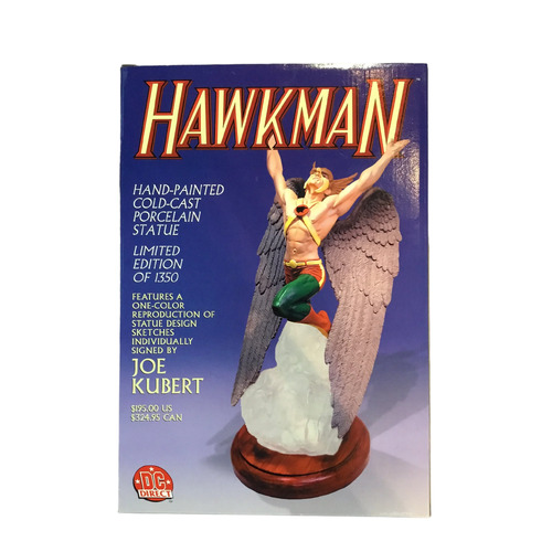 Hawkman Limited Edition Statue Joe Kubert /1350 New 2001 Porcelain DC Comics Amricons SEALED