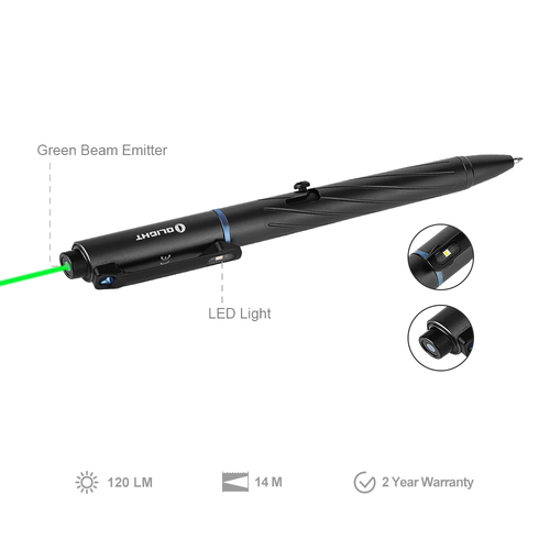 Olight Open Pro Max 120 Lumens USB Rechargeable EDC Penlight with Green Laser