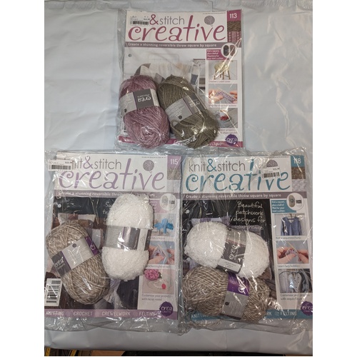 Knit & Stitch Creative Magazine Pack Issues 113, 115 & 118 BULK