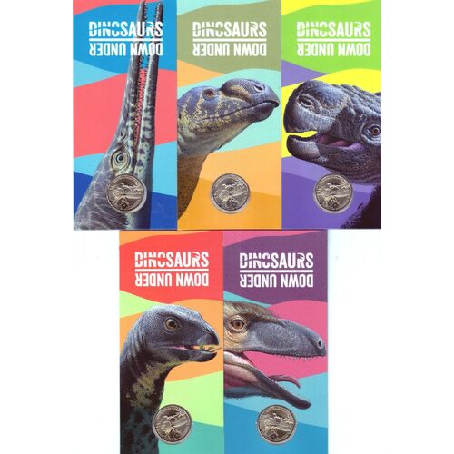 $1 2022 Dinosaurs Down Under 'C' Mintmark UNC - Set Of 5 collectable coins