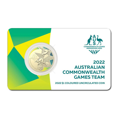 $1 2022 Australian Commonwealth Games Team Coloured UNC coin