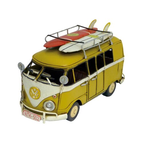 Boyle Handmade Volkswagen Kombi Van Ornament Yellow 20cm