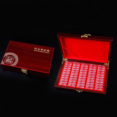 Wooden Commemorative Coins Box 50 slots