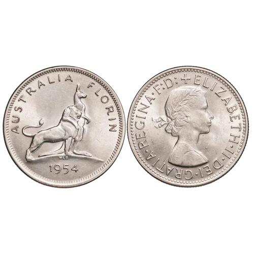1954 Floring Royal Visit Commemorative Australian Silver Coin Circulated