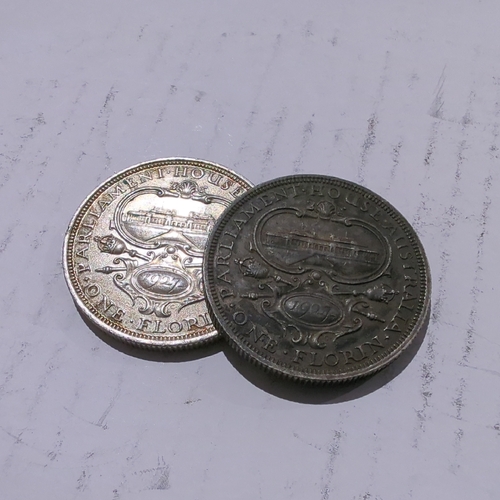 1927 Parliament House Florin Australian Silver Coin Heavily Circulated