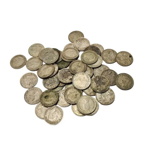 10x 1946-1963 Six 6 Pence 50% Silver Australian Silver Coin Circulated