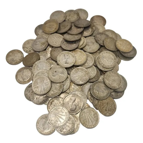 10x 1947-1964 Three 3 Pence 50% Silver Australian Silver Coin Circulated