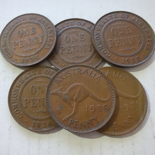 1930 - 1939 1 One Penny Coin Australian Bronze Coin Circulated