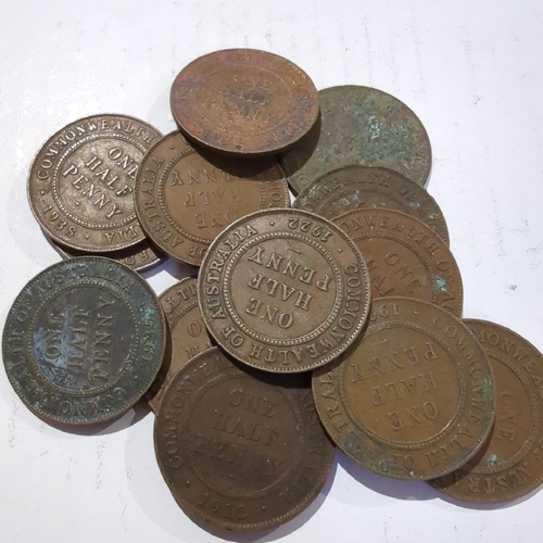 1911 - 1939 One Half Penny Coin Australian Bronze Coin Circulated