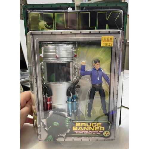 MARVEL HULK MOVIE BRUCE BANNER TRANSFORMING CHAMBER ACTION FIGURE