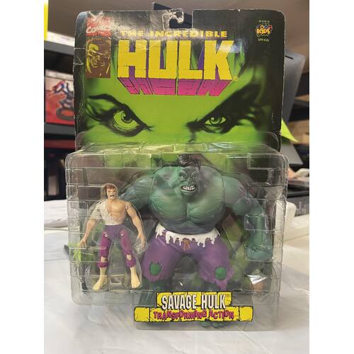 MARVEL THE INCREDIBLE HULK SAVAGE HULK TRANSFORMING TOYBIZ 1996