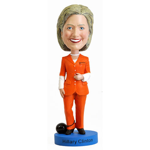 Hillary Clinton Orange Prison Pantsuit Bobblehead