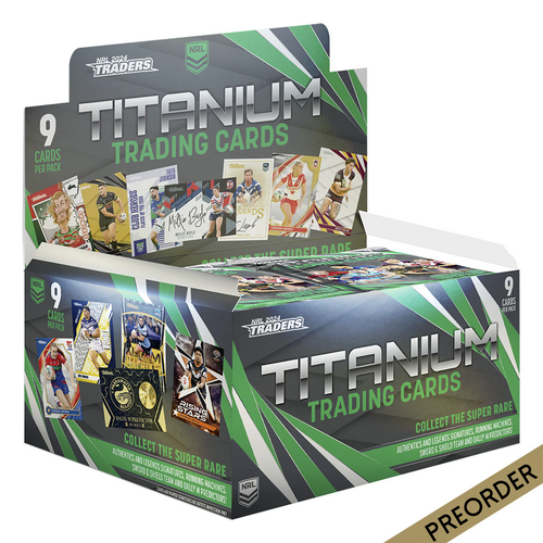 2024 NRL Traders Rugby Trading Cards Titanium Hobby Box 36 Packs 