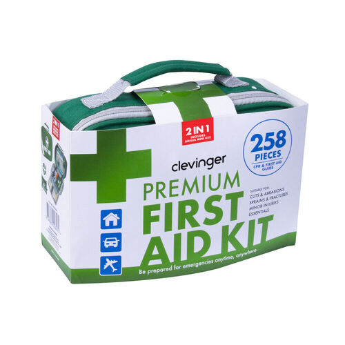 Clevinger 258pc Premium Portable/Travel Emergency First Aid Kit ARTG Approved