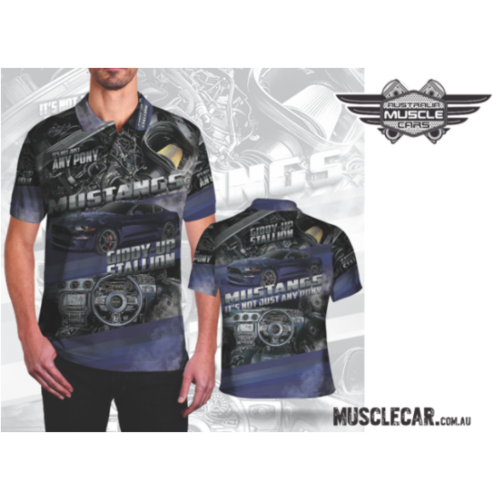 Australia Muscle Cars - 2020 Mustang Giddy-Up Stallion Polo Shirt