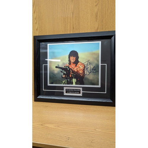 Rambo III 1998 Signed Autographed by Sylvester Stallone Framed Movie Still Image