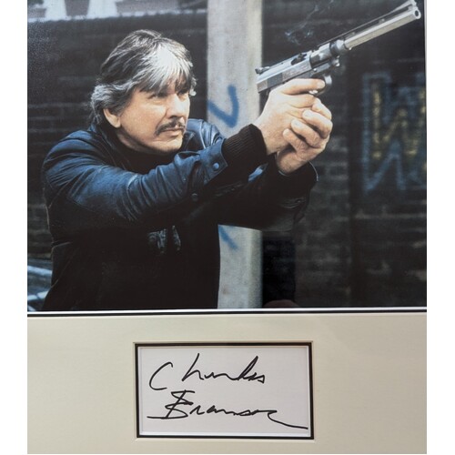 Charles Bronson Signed Autographed with Photograph Genuine Framed