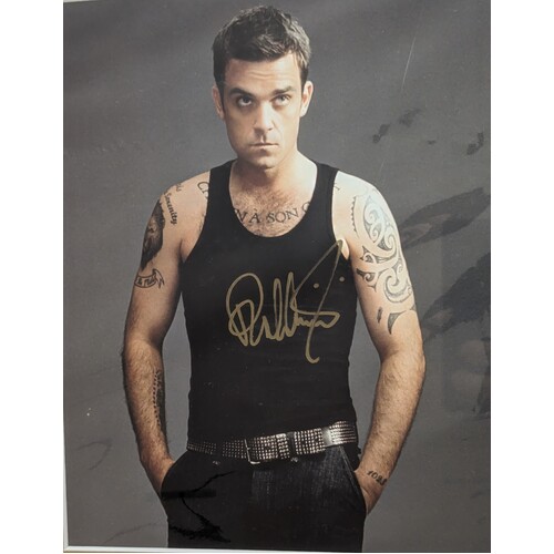 Robbie Williams Signed Autographed Photograph Genuine Framed Image