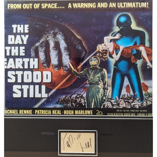 The Day the Earth Stood Still 1951 Signed Autograph by Patricia Neal with Framed Movie Poster