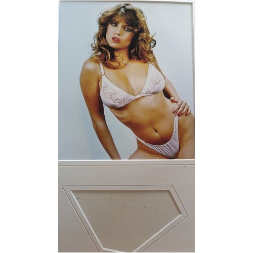 Traci Lords in lingerie Photograph with Signed Autograph Framed *Faded*