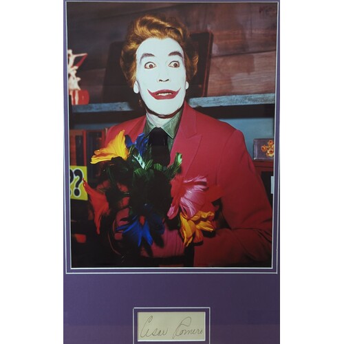 Joker from 1966 Batman Cesar Romero Signed Autograph with Photograph Framed