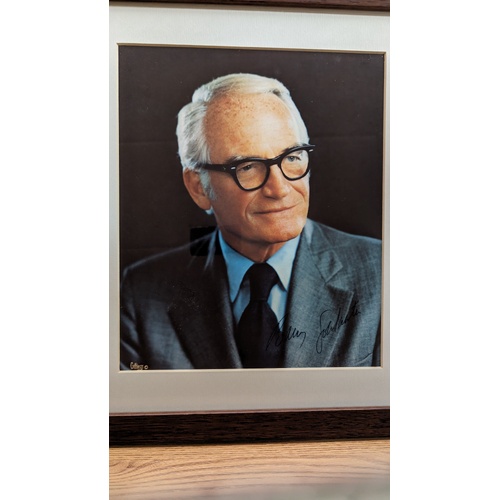 Barry Goldwater Signed Autograph Posing Photograph Framed