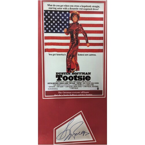 Tootsie 1982 Poster with Signed Autograph Card by Sydney Pollack Framed
