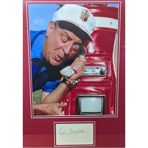 Rodney Dangerfield Photograph with Signed Autograph card Framed