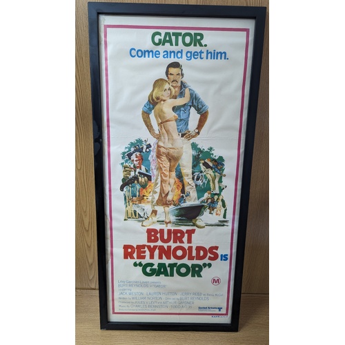 Daybill Movie Poster - Burt Reynolds Gator 1976 Genuine Original Framed