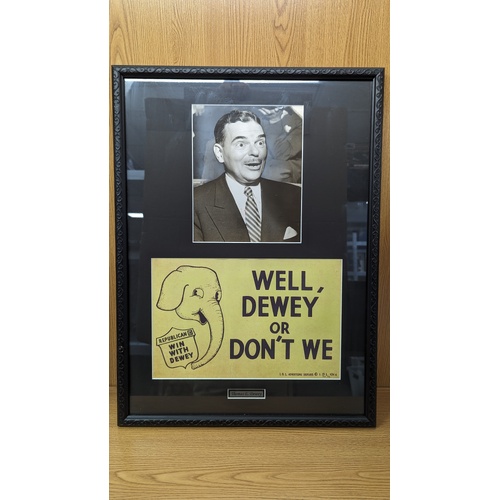 Thomas E. Dewey Photograph and Campaign Framed