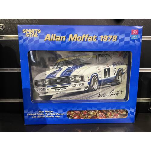 ALLAN MOFFAT LIMITED EDITION TIN PLATE POSTER With BUTTER TOFFEES (NEVER OPENED)
