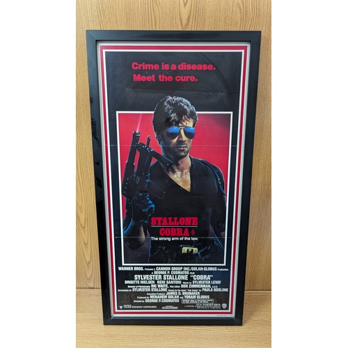 Daybill Movie Poster - Cobra 1986 Sylvester Stallone Genuine Original Framed