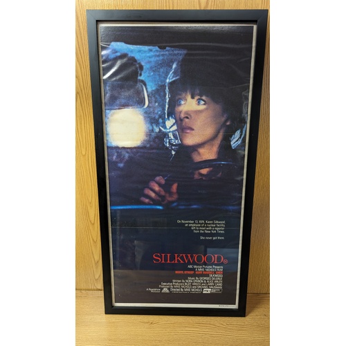 Daybill Movie Poster - Silkwood 1983 Meryl Streep Kurt Russel Genuine Original Framed