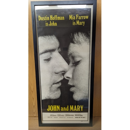Daybill Movie Poster - John and Mary 1969 Dustin Hoffman Genuine Original Framed