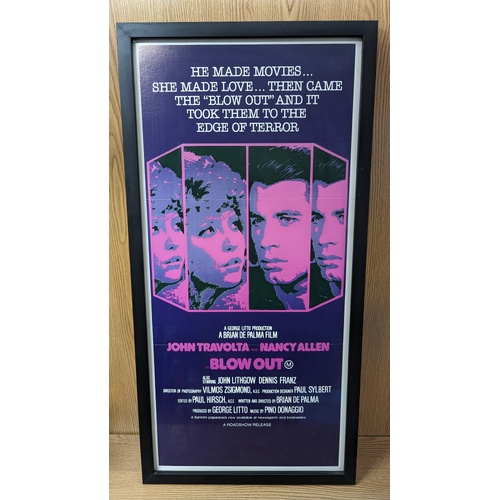 Daybill Movie Poster - Blow Out 1981 John Travolta Genuine Original Framed