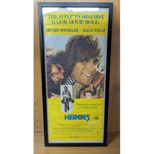 Daybill Movie Poster - Heroes 1977 Henry Winkler Genuine Original Framed