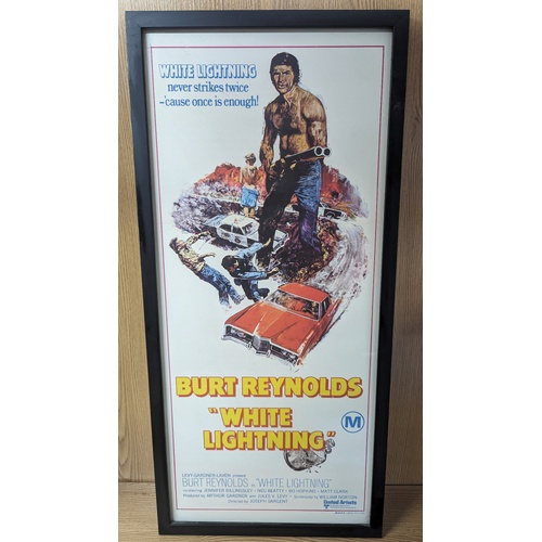 Daybill Movie Poster - White Lightning 1973 Burt Reynolds Genuine Original Framed