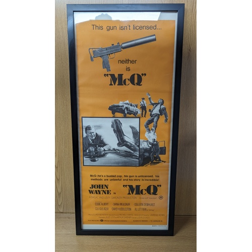 Daybill Movie Poster - McQ 1974 John Wayne Genuine Original Framed