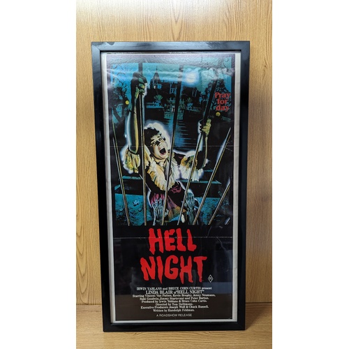 Daybill Movie Poster - Hell Night 1981 Linda Blair Genuine Original Framed