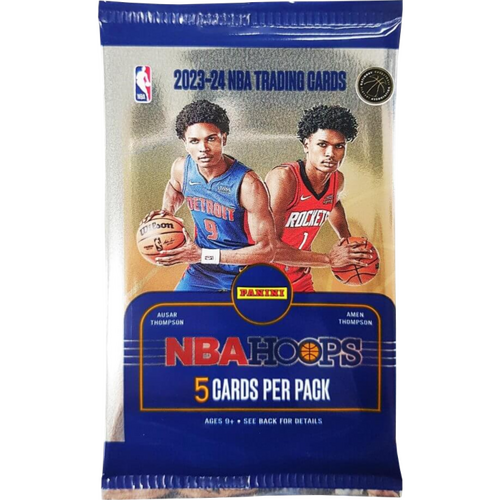 5 x packets NBA Basketball - 2023/24 Panini Hoops Basketball Trading Cards Gravity Feed Pack (5 Cards)