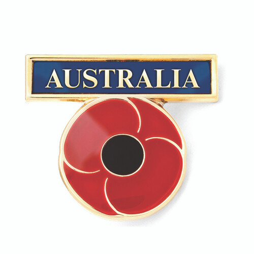 Anzac Australia Bar with Poppy Badge on card