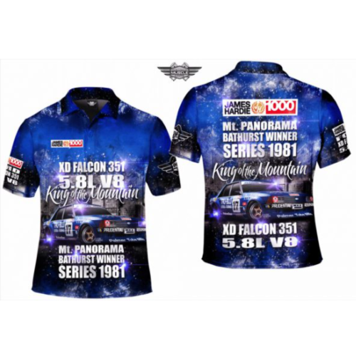 Australia Muscle Cars - 1981 Bathurst Winner Ford Falcon XD 351 True Blue Polo Shirt