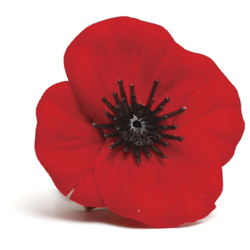 ANZAC Material Poppy Badge On Card POPPY REMEMBRANCE