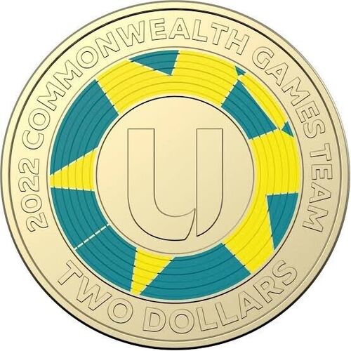 2022 Australia Commonwealth Games Letter U $2 TWO DOLLAR COIN LIGHTLY CIRC