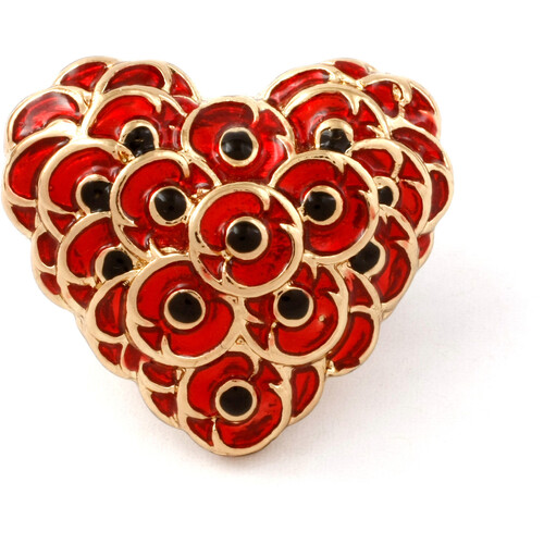 Anzac Poppy Recollections - Remember Heart Brooch