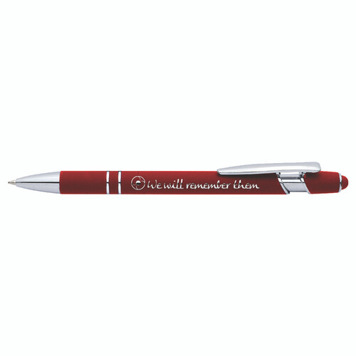 Anzac Poppy Recollections - Metal Pen Poppy We Will Remember Them - Red