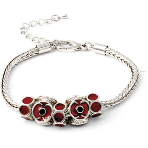 Anzac Poppy Recollections - Remember Poppy Charms Bracelet